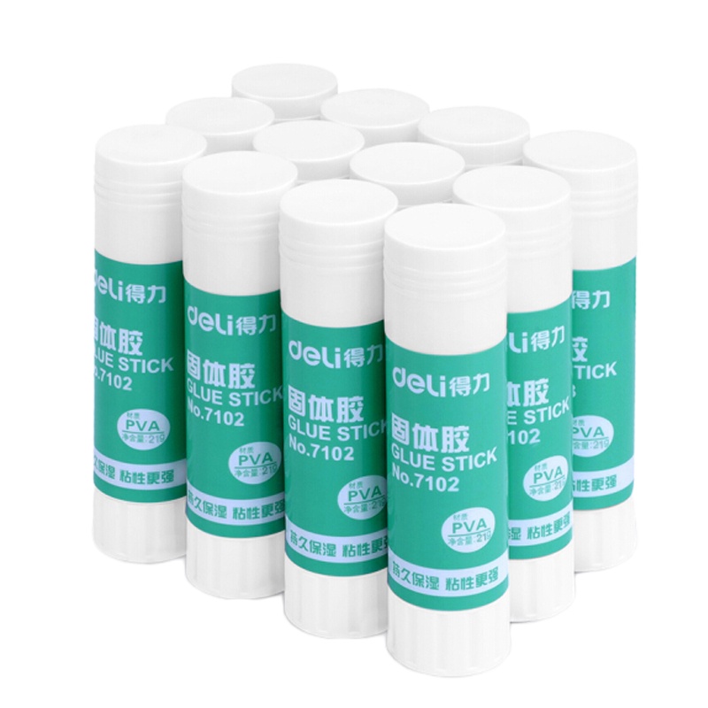 得力(deli)7102固体胶水/胶棒21g 12支/盒