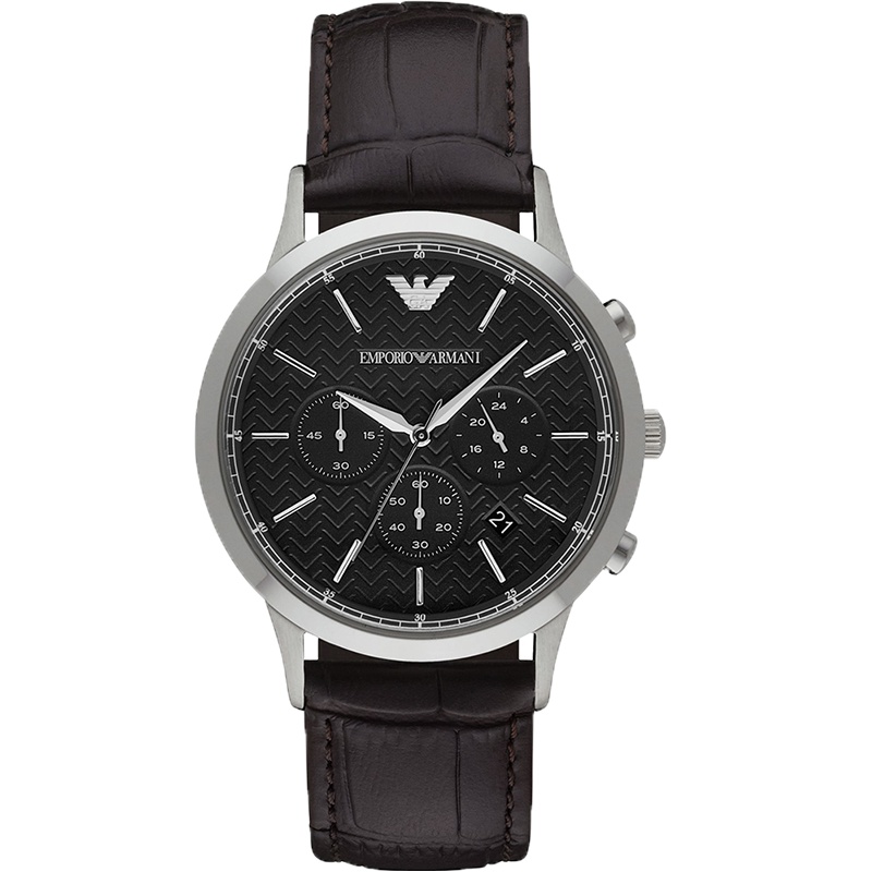 阿玛尼手表 时尚休闲简约石英男士腕表 AR2482 棕色