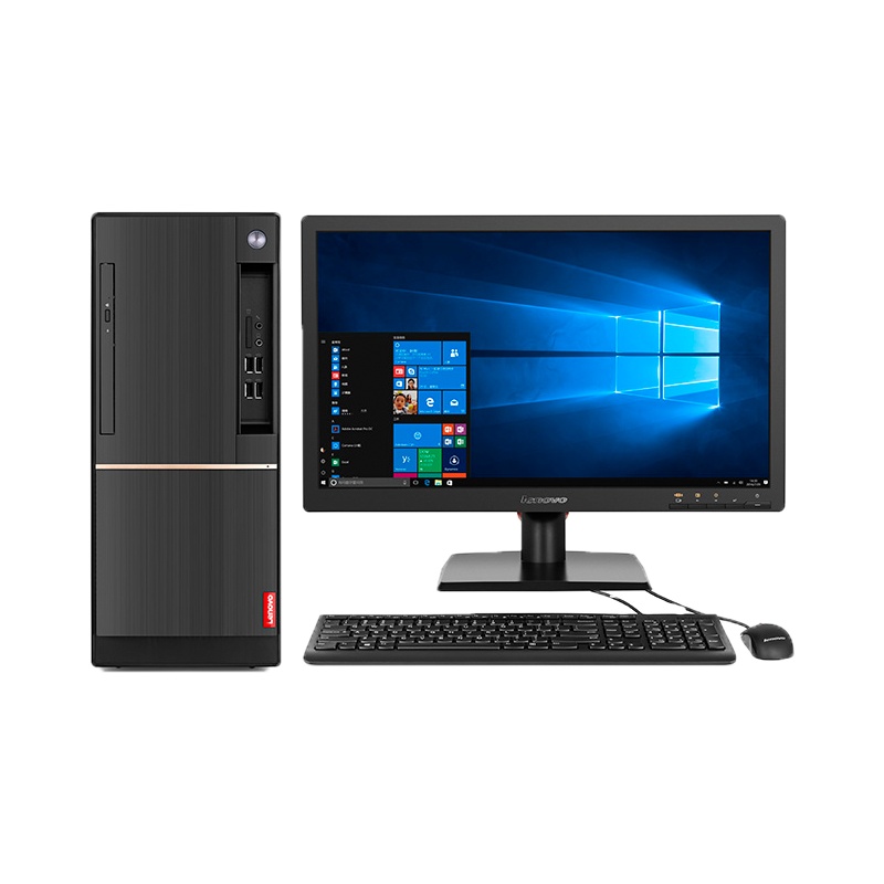联想扬天T4900D台式电脑 I5-7400 /8G /1TB+128SSD/刻录/ 23.8寸显示屏