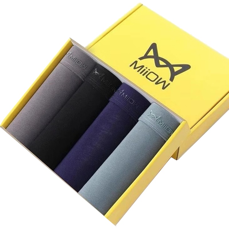 猫人男士内裤纯棉平角裤4条装内裤