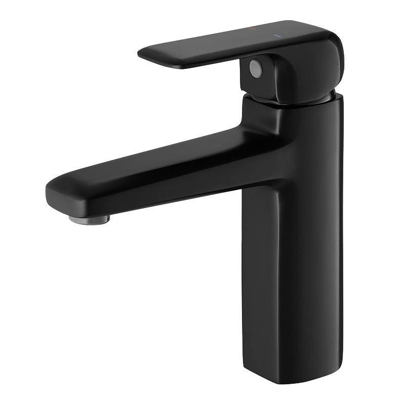 法恩莎卫浴水龙头洗面盆浴室柜简约黑色冷热单孔洗漱卫生间家用F1A8821MB/F1A8821C