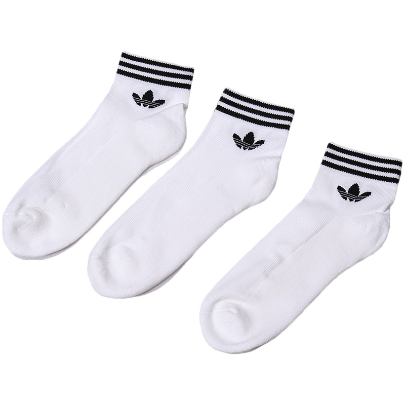 【自营】adidas阿迪达斯三叶草男袜运动袜三条纹低帮休闲袜EE1152