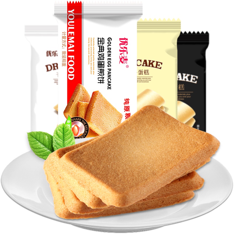 优乐麦干烙蛋糕饼干鸡蛋煎饼酪早餐饼干宿舍吃的零食网红糕点400g
