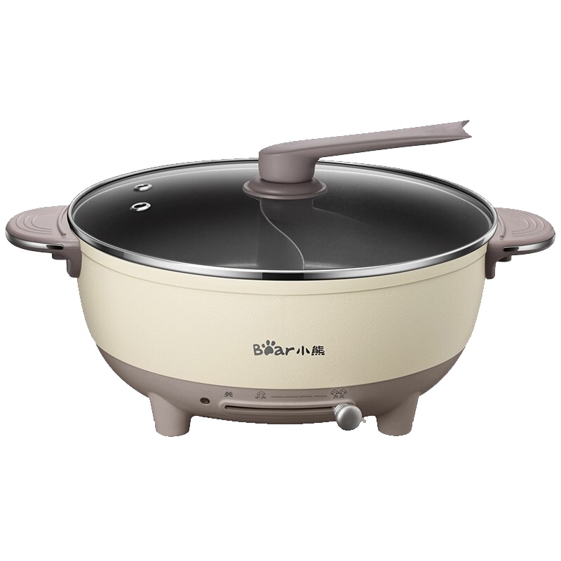 Bear/小熊鸳鸯电火锅DHG-B60R6电煮锅家用多功能电热锅6L大容量电炒锅电锅