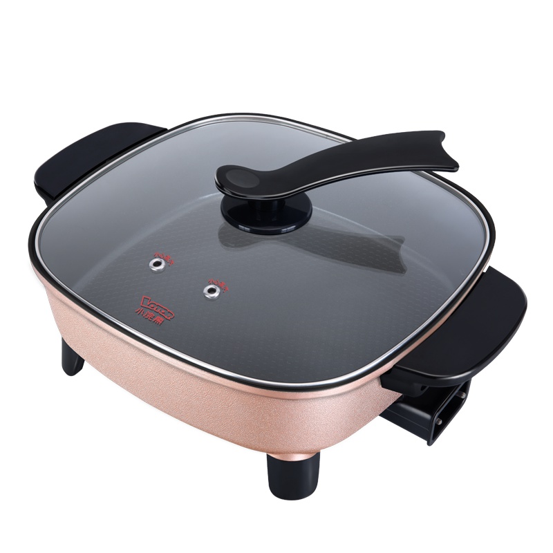 小浣熊电火锅HG-50 5.5L升容量多功能不粘锅 蒸煮煎炒闷炖涮烤电煮锅 防溢内胆学生锅 电热锅一体可调节电炒锅