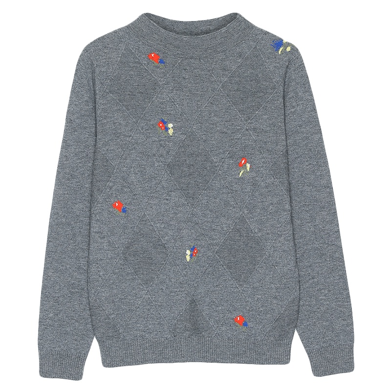 恒源祥100%纯羊毛衫女士半高领毛衣秋冬款女装上衣