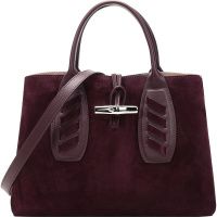 LONGCHAMP 珑骧 女士 ROSEAU系列牛皮手提单肩斜挎包竹节包中号 10058 HSD