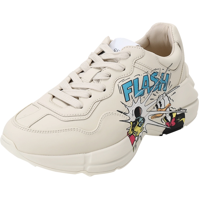 GUCCI 古驰 女士 Disney x Gucci Rhyton系列皮革系带休闲运动鞋 646506 DRW00