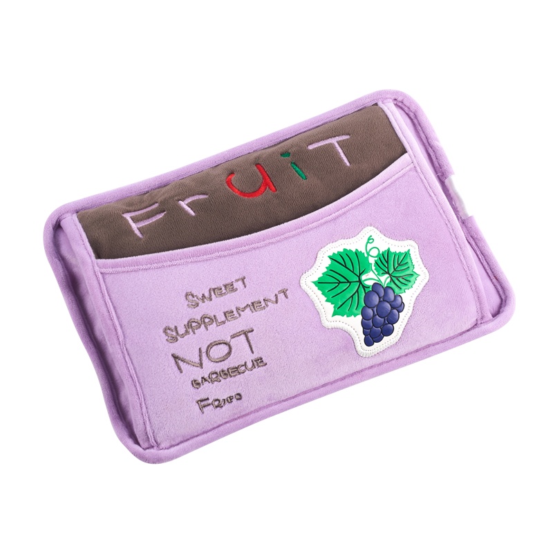 志高(CHIGO)电热水袋HX-42(03) 西柚款水电分离毛绒布套防爆插头自动断电手部足部腰部其它便携电暖手宝暖水袋