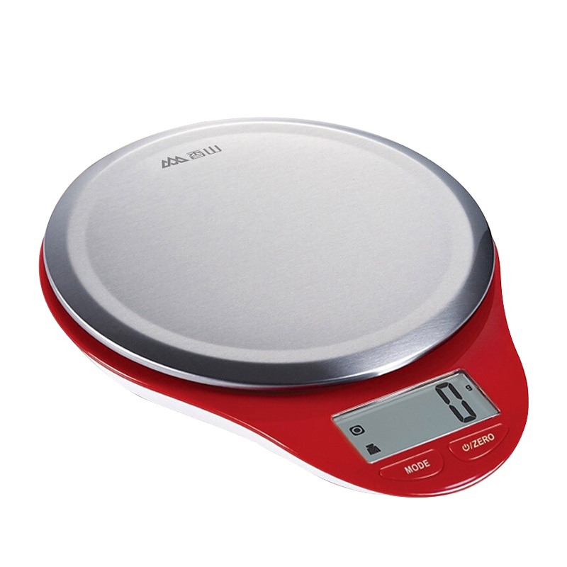 香山厨房秤家用电子秤 高精准烘焙工具食物克秤 EK3226-5kg/1g-时尚红