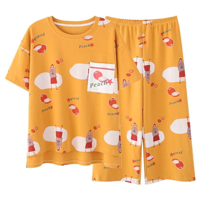 浪莎睡衣女夏季高档优质棉短袖长裤宽松套装春夏款季家居服可外穿