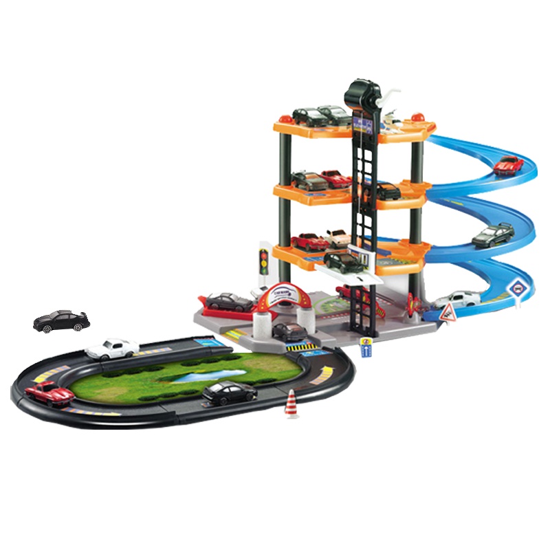 儿童四层合金拼装轨道车玩具