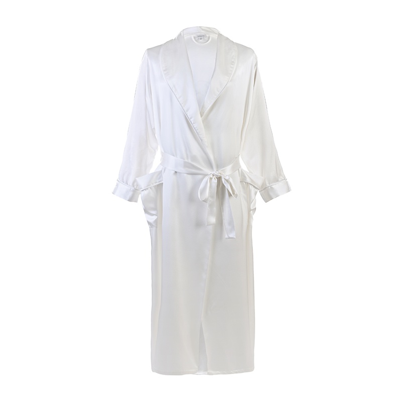 MANITO/曼尼陀 Wedding Noble真丝睡袍桑蚕丝家居服 净茶白