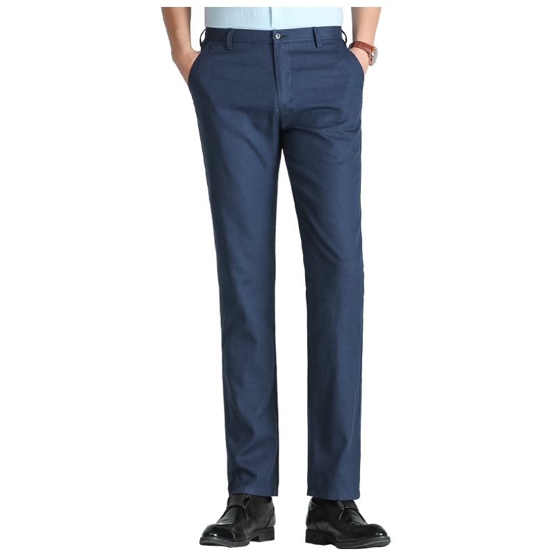 红豆男装男士春夏休闲裤天丝麻面料柔和舒适百搭休闲长裤