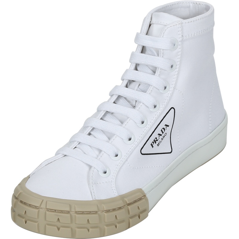 PRADA 普拉达 男士 织物高帮系带休闲鞋运动鞋帆布鞋 2TG158 GUD