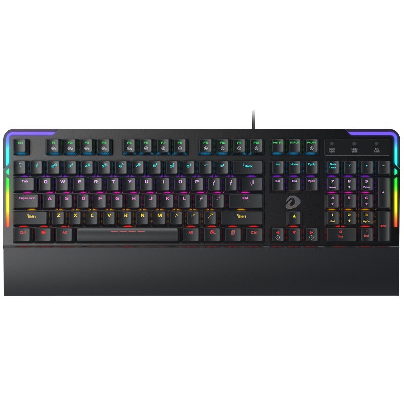 达尔优(dareu)EK815 104键幻彩混光RGB水流背光机械键盘 有线键盘 游戏键盘 黑色青轴