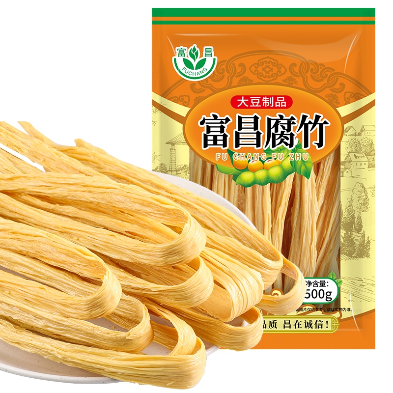 富昌腐竹500g 手工制作 黄豆制品 火锅凉拌 豆皮腐皮 干豆腐皮 南北干货