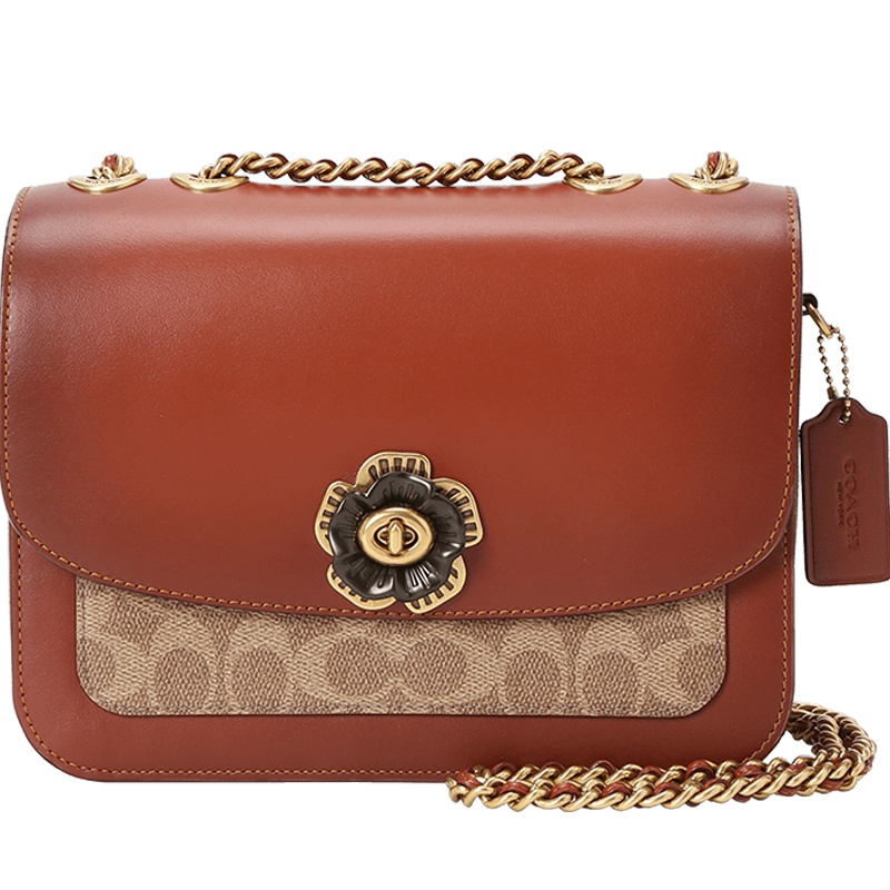 COACH 口盖包 山茶花 老花拼皮 C0827