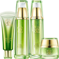 百雀羚(PECHOIN)水能量焕耀套装美容液90ml+凝乳90ml+焕颜霜50g+精华液30ml新老包装
