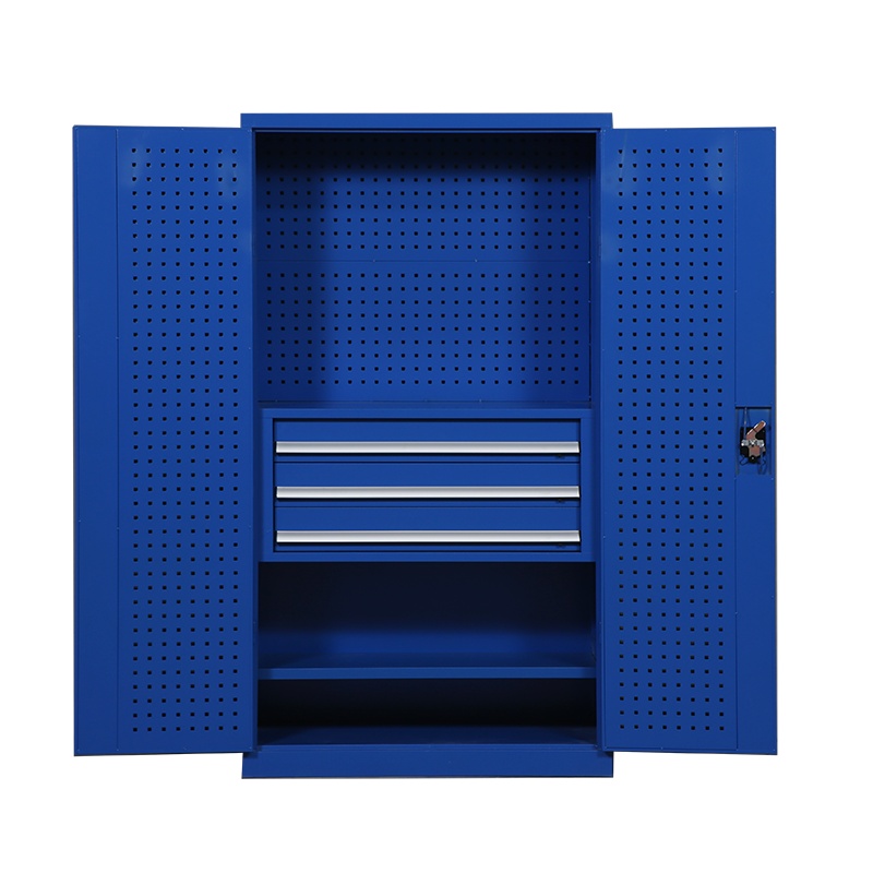 豫亿腾 对双开三抽多功能重型工具柜 车间用双开门储物柜 加厚五金收纳箱抽屉式铁皮刀具柜子 可定制