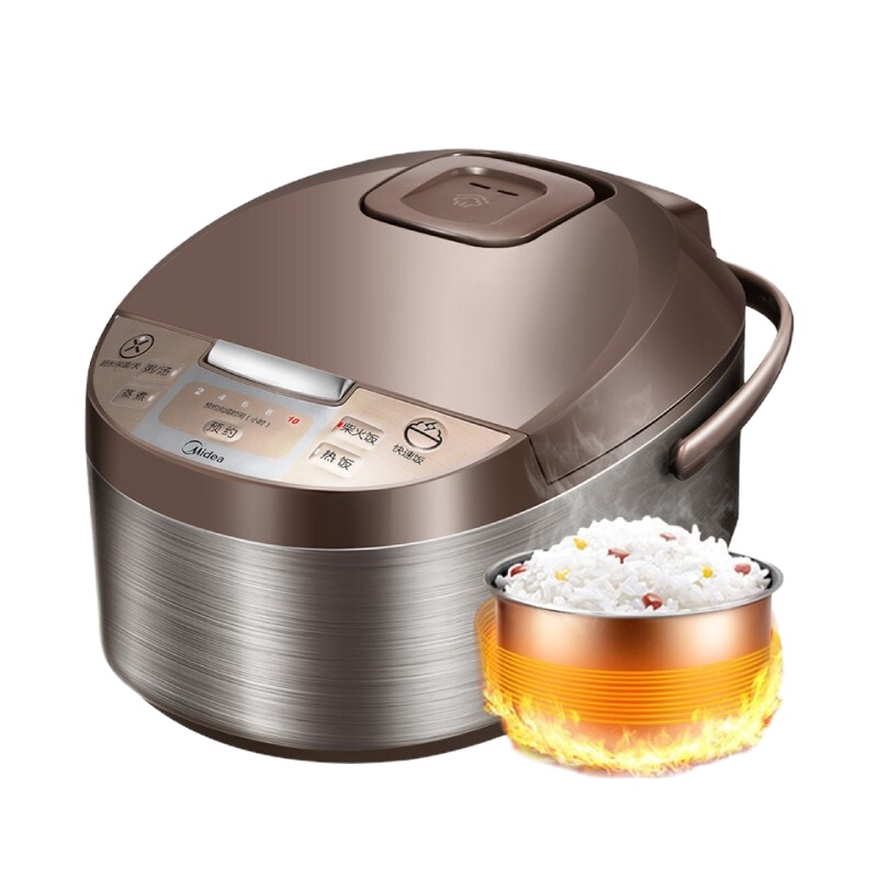 美的(Midea)电饭煲 智能预约4L家用电饭锅 一键柴火饭 健康不粘锅 WFD4016