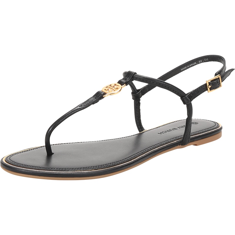 TORY BURCH 托里·伯奇 奢侈品 TB女鞋 牛皮革EMMY 夹趾平底细带人字凉鞋 63407