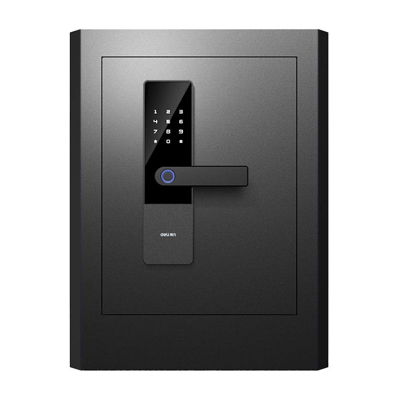 得力deli4101铂雅系列指纹电子密码保险箱保险柜家用办公密码防盗指纹密码-61cm黑色