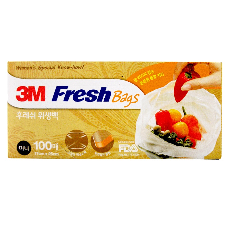 3M 保鲜袋 家用食品保鲜袋小号2盒共200只