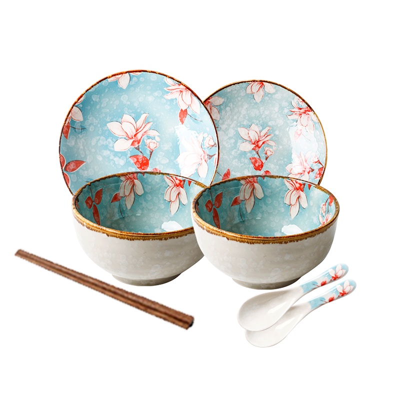 富昱景 碗碟餐具套装景德镇家用简约陶瓷碗筷盘子日式餐具情侣吃饭碗盘