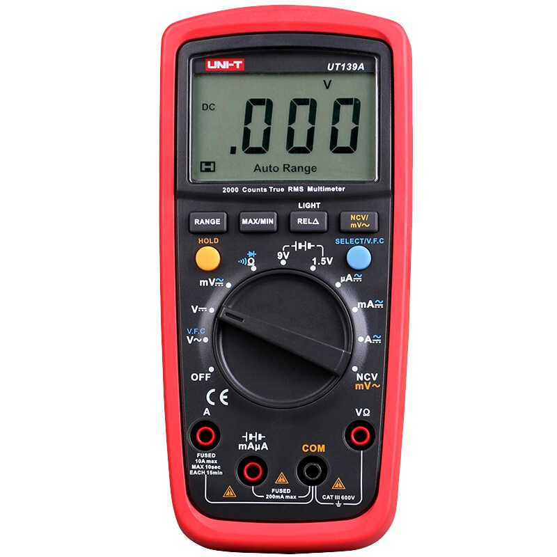 优利德(UNI-T) UT139A 数字万用表大屏数显防烧万能表 1个