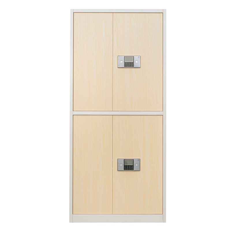 苏美特保密柜文件柜办公柜电子密码锁档案柜防盗铁皮柜木纹色通双节