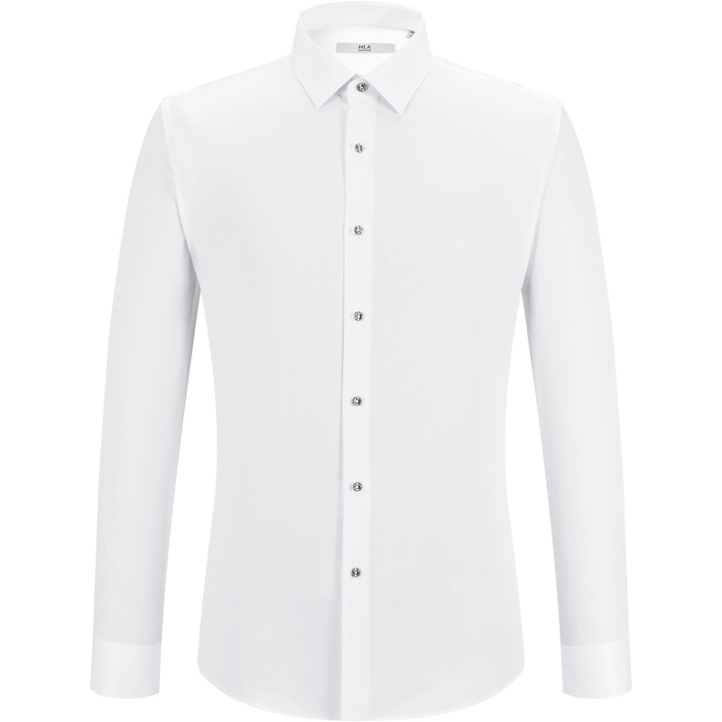 HLA海澜之家清爽花纹衬衫2019秋季舒适长袖正装衬衫男HNCAD3R087A