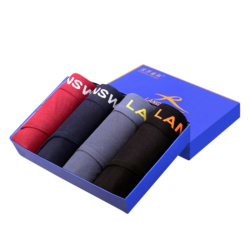 浪莎男士竹纤维纯色三角内裤4条