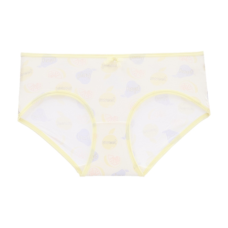 都市丽人【4条装】简约甜美可爱透气舒适低腰组合平角内裤女2K8A23