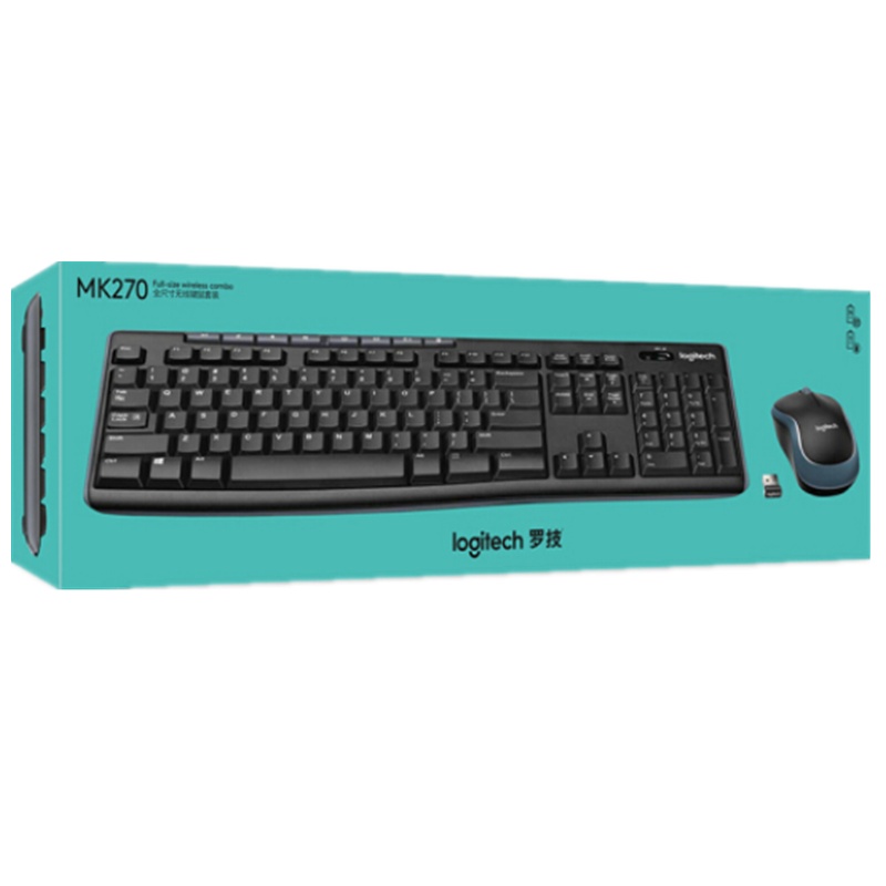 罗技(Logitech)MK270 键鼠套装 无线键鼠套装 办公键鼠套装 全尺寸带无线2.4G接收器 [MK270]无线