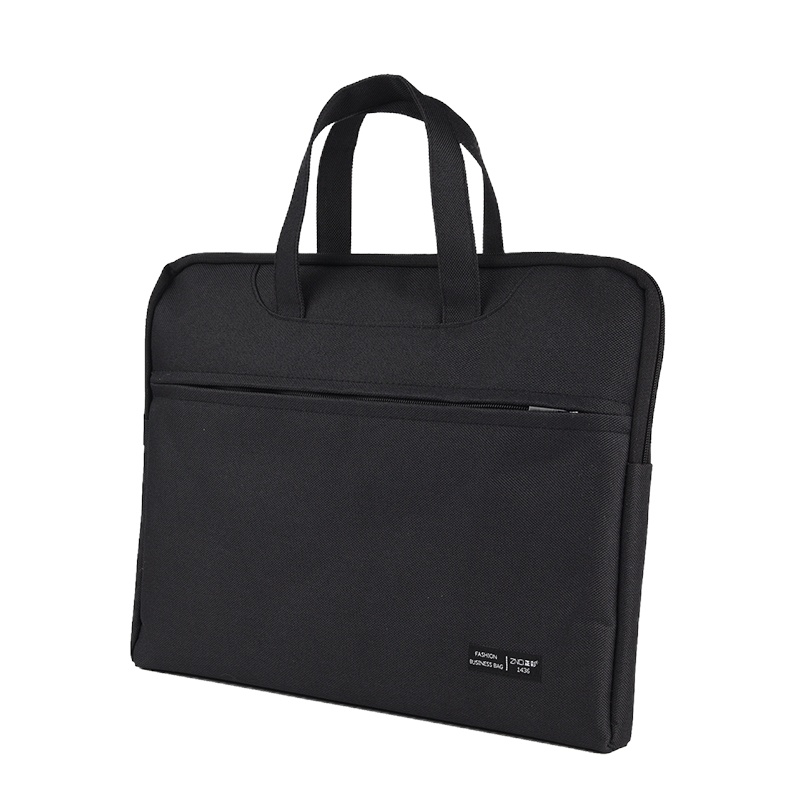 正彩(ZNCI)商务公文包手提电脑包双层文件袋牛津布事务包多功能会议包档案收纳袋 1436黑色