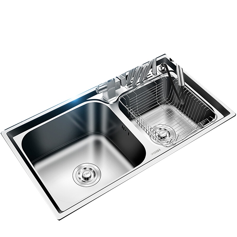 古达厨房橱柜拉篮收纳铝合金抽中抽拉篮双层置物架调味料抽屉式碗碟篮