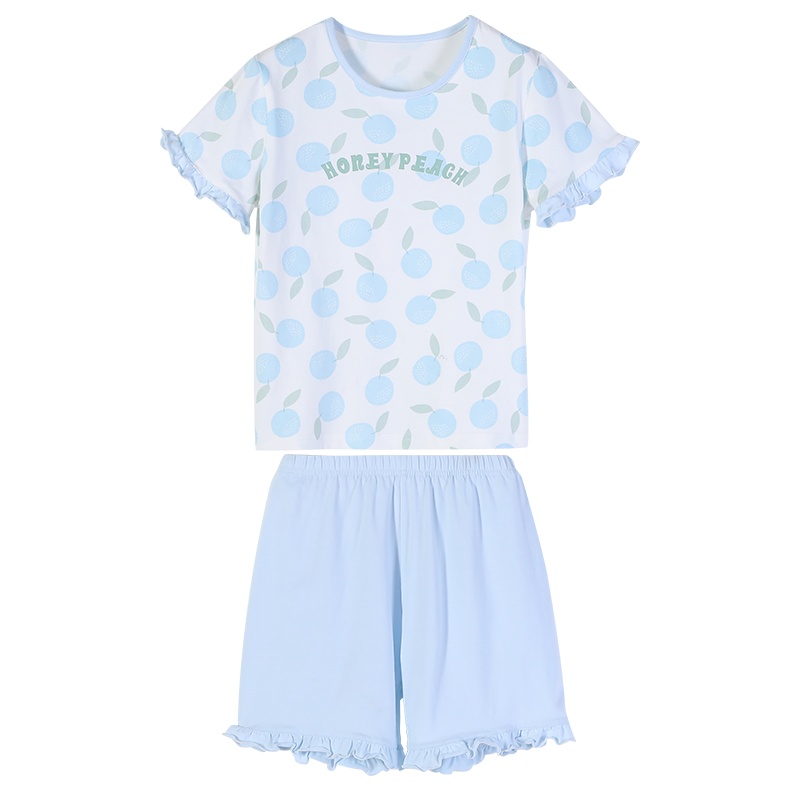 精典泰迪女童睡衣儿童短袖家居服套装