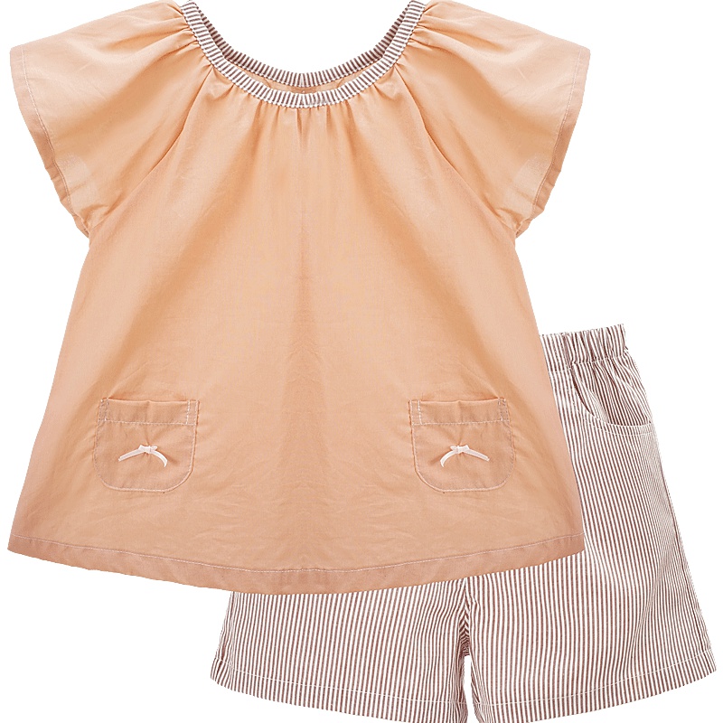 女童宝宝夏季短袖娃娃服套装可爱韩版短袖短裤