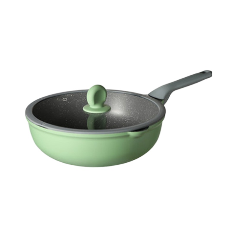 炊大皇不粘炒锅少油烟麦饭石炒菜锅平底锅家用锅具燃气电磁炉通用/