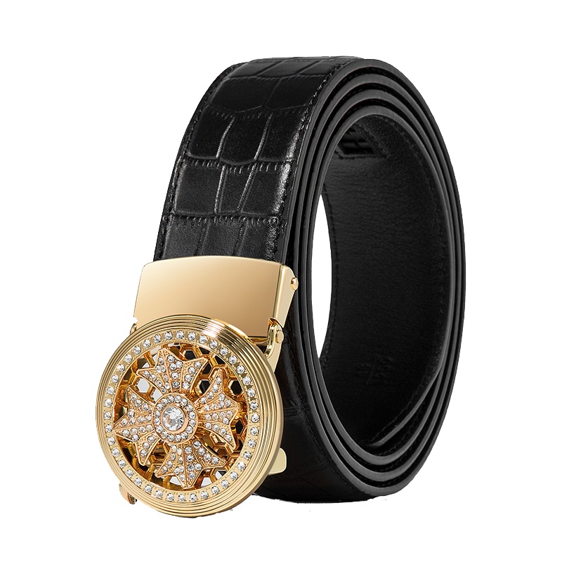 美洲野牛时来运转皮带男真皮商务自动扣腰带韩版休闲青中年裤带潮