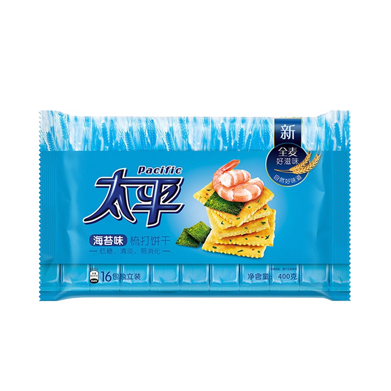 亿滋太平梳打苏打饼干酵母海苔味代餐早餐400g(新旧包装随机发货)