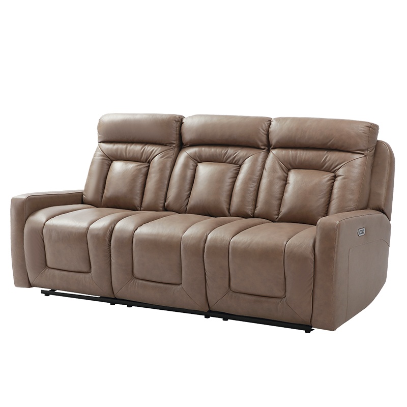 慕容现代简约皮艺三人坐沙发皮质客厅电动可躺多功能usb充电沙发