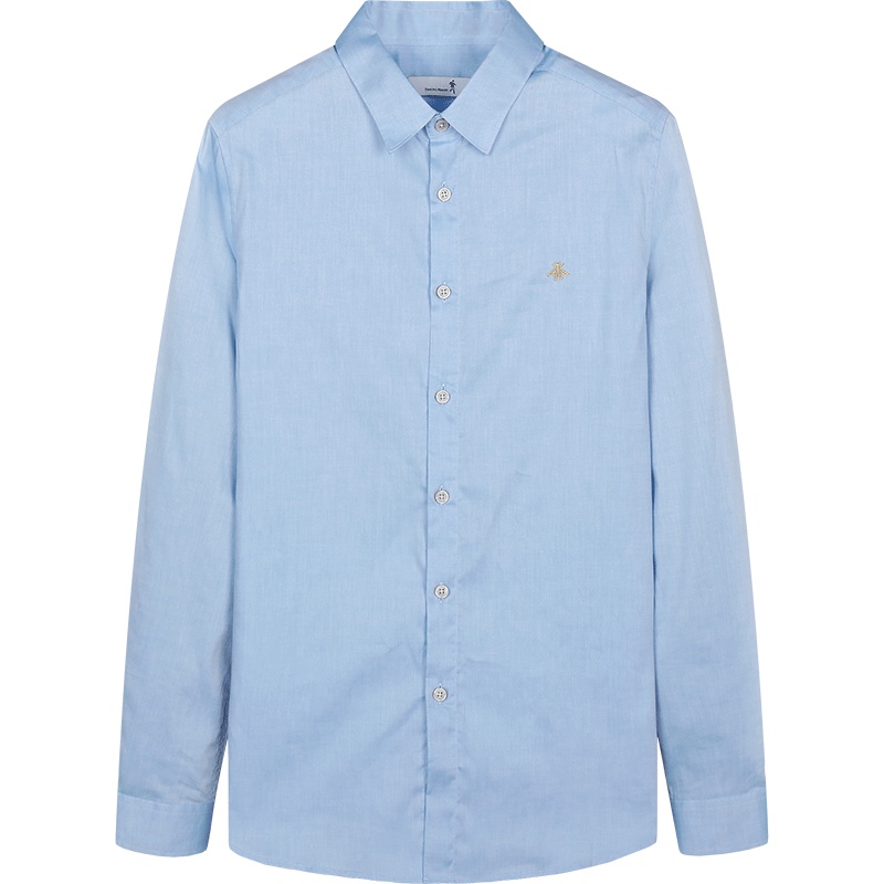 与狼共舞长袖衬衫男装商务休闲2019秋季新款修身韩版潮流男士衬衣