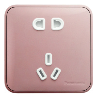 松下格彩玫瑰金开关插座家用86型带led指示灯三孔16A五孔二开双控