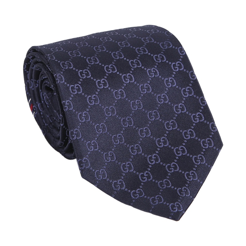 GUCCI 古驰 Gucci领带 2020秋冬新品 男士双G印花桑蚕丝领带 黑色 456520 4B002 1000