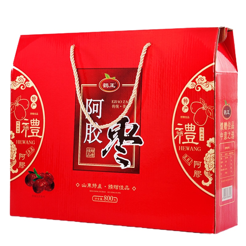 鹤王阿胶枣礼盒800g山东特产果干蜜饯乐陵金丝枣滋补熬阿胶糕