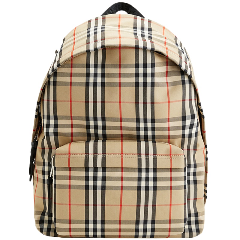 BURBERRY 博柏利 男士格纹织物配皮双肩包 80161061