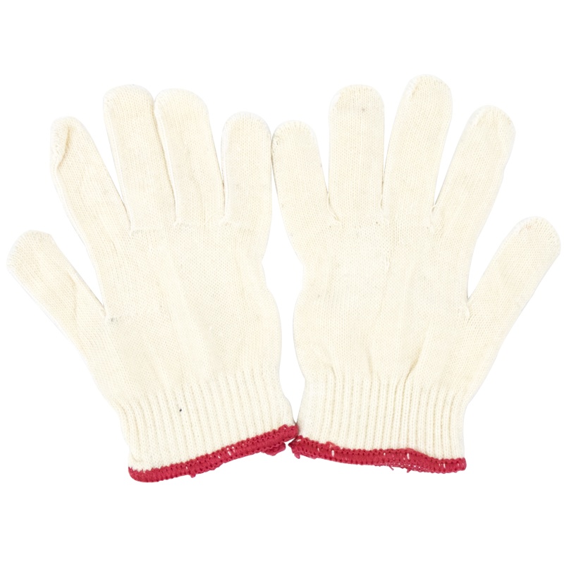 海斯迪克 HKW-79 劳保手套 尼龙耐磨棉纱棉线手套 防滑加厚耐用护手 手部防护 外棉内丝加密耐磨/20双