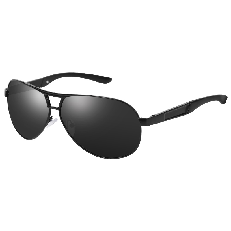 趣行 太阳镜驾驶墨镜男士眼镜 防紫外线钓鱼潮人骑行偏光眼镜 防远光开车专用 经典百搭蛤蟆眼镜全框黑色